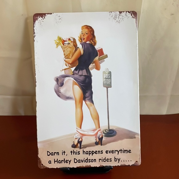 Retro Metal Tin “Darn it,This Happens Everytime a Harley Davidson Ride By - Picture 5 of 14